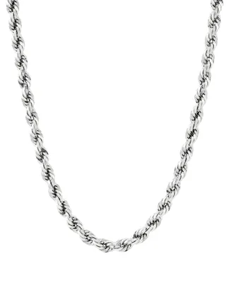 Evergreen Rope Link 24" Chain Necklace (5.3mm) in 10k White Gold
