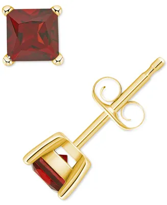 Garnet Square Stud Earrings (1 ct. t.w.) 14k Gold