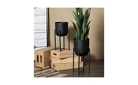 Metal Modern 2 Piece Planter Set