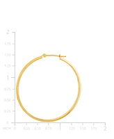 Medium Flat-Edge Hoop Earrings 10k Gold (Also Rose and White Gold), 1-1/2"