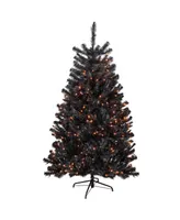 Pre-Lit Noble Spruce Artificial Halloween Tree Lights, 6'