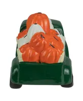 Led Lighted Ceramic Truck Hauling Pumpkins Autumn Harvest Decoration, 9.5"