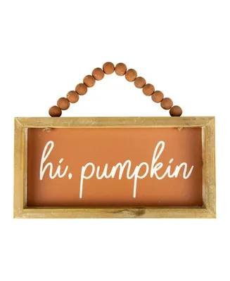 Hi Pumpkin Autumn Harvest Wall Sign, 12"