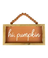 Hi Pumpkin Autumn Harvest Wall Sign, 12"