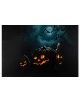 Led Lighted Spooky Halloween Jack-o-Lanterns Canvas Wall Art, 23.5" x 15.75"