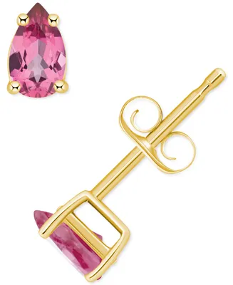 Pink Topaz Pear Stud Earrings (1/2 ct. t.w.) 14k Gold