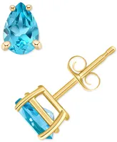 Blue Topaz Pear Stud Earrings (1 ct. t.w.) 14k Gold