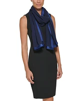 Calvin Klein Elegant Satin-Trim Chiffon Evening Wrap