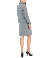 Anne Klein Women's Glen Plaid Single-Button Skirt Suit