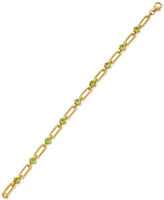 Garnet Paperclip Link Bracelet (4 ct. t.w.) in 14k Gold-Plated Sterling Silver (Also in Citrine, Amethyst, Peridot, & Sky Blue Topaz)