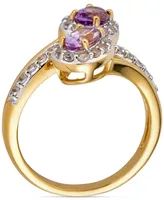 Amethyst (3/4 ct. t.w.) & White Topaz (5/8 Bypass Ring 14k Gold-Plated Sterling Silver (Also Additional Gemstones)