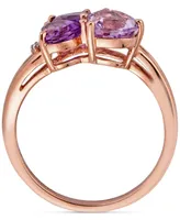 Amethyst (1-3/8 ct. t.w.) & White Topaz Accent Ring in 14k Rose Gold-Plated Sterling Silver