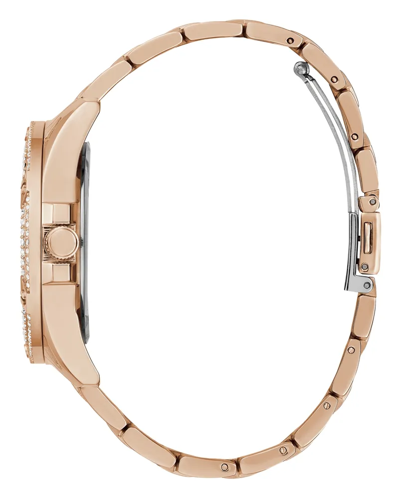 Guess Women's Quartz Rose Gold-Tone Stainless Steel Bracelet Multi-Function Watch 40mm - Rose Gold