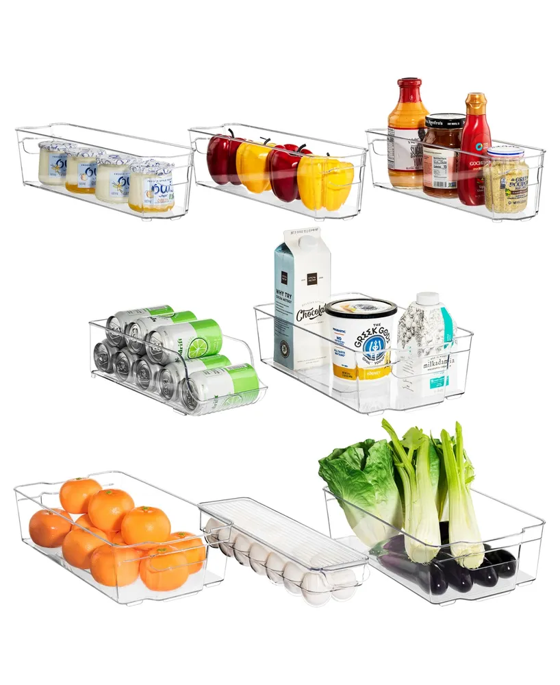 Sorbus Plastic Refrigerator Freezer and Fridge Bins Organizer Set, Pack of 8