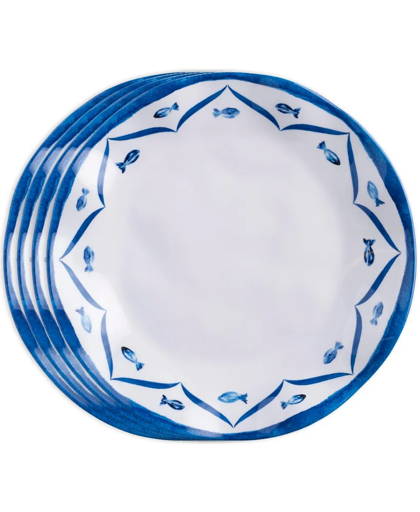 Q Squared Melamine Sardinia 10.5" Dinner Plate Set/4