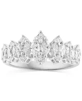 Effy Diamond Princess & Marquise Cluster Ring (7/8 ct. t.w.) in 14k White Gold