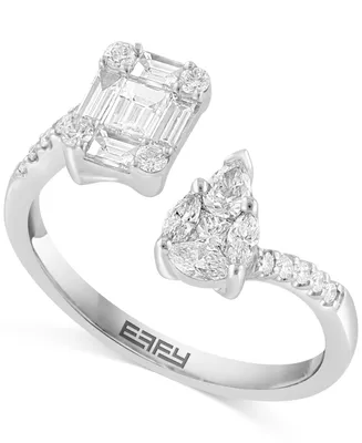Effy Diamond Multi-Cut Cluster Cuff Ring (3/4 ct. t.w.) in 14k White Gold