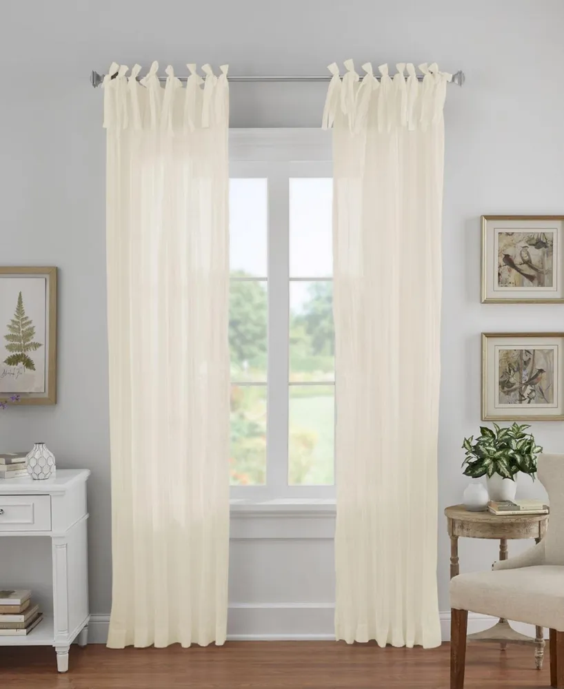 Elrene Home Fashions Jolie Semi-Sheer Tab Top Window Curtain