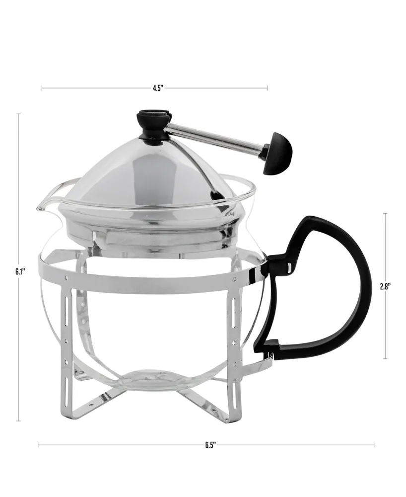 Ovente Glass Teapot with Removable Stainless-Steel Infuser FGH17T, 17 oz
