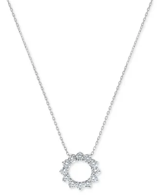 Diamond Circle 18" Pendant Necklace (2 ct. t.w.) in 14k White Gold