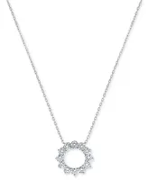 Diamond Circle 18" Pendant Necklace (2 ct. t.w.) in 14k White Gold