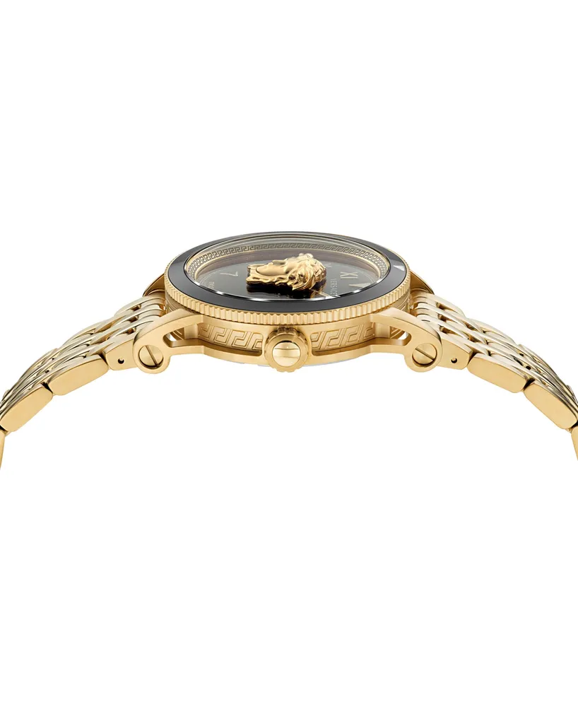 Versace Men's Swiss V-Palazzo Gold Ion Plated Stainless Steel Bracelet Watch 43mm