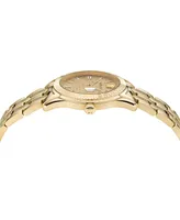 Versace Men's Swiss Greca Time Gold Ion Plated Stainless Steel Bracelet Watch 41mm