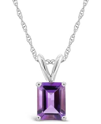 Amethyst (1-5/8 ct.t.w) Pendant Necklace in 14K White Gold