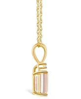 Morganite (/ ct. t.w.) and Diamond Accent Pendant Necklace 14K Yellow Gold or White