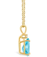 Topaz (1-/ ct. t.w.) and Diamond Accent Pendant Necklace 14K Gold or White