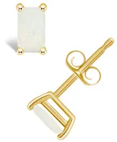 Opal (1/3 ct. t.w.) Stud Earrings 14K White Gold or