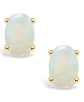 Opal (1/2 ct. t.w.) Stud Earrings 14K Yellow Gold or White