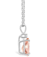 Morganite (3/4 ct. t.w.) and Diamond Accent Pendant Necklace 14K Yellow Gold or White