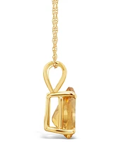 Citrine (1 ct.t.w) Pendant Necklace in 14K Yellow Gold