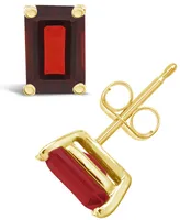 Garnet (1-1/2 ct.t.w) Stud Earrings 14K White Gold or Yellow