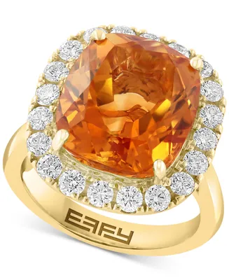 Effy Citrine (8-3/4 ct. t.w.) & Diamond (1 ct. t.w.) Ring in 14k Yellow Gold