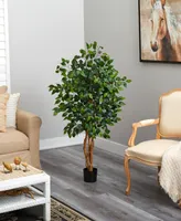 Nearly Natural 4' Artificial Ficus Tree