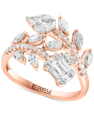Effy Diamond Floral Ring (1 ct. t.w.) in 14k Rose Gold