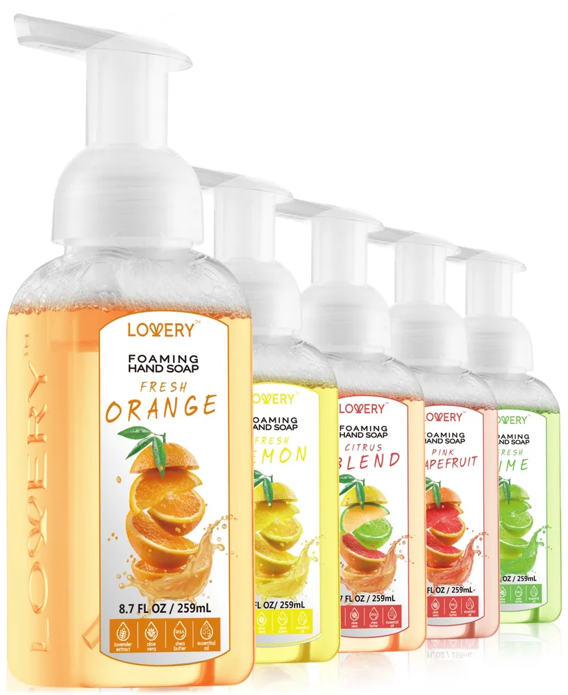 Lovery Hand Foaming Soap in Citrus Blend, Lemon, Orange, Lime, Pink Grapefruit, Moisturizing Hand Soap