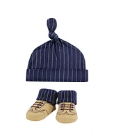 Hudson Baby Boys Cap and Socks Set, Handsome, 0-9 Months