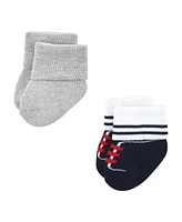 Luvable Friends Baby Boys Newborn Terry Socks, Nautical, 6-12 Months