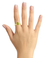 Peridot (1-3/4 ct .t.w.) and Diamond (1/8 Ring 14K Yellow Gold