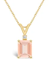 Morganite (2-7/8 ct. t.w.) and Diamond Accent Pendant Necklace 14K White Gold or