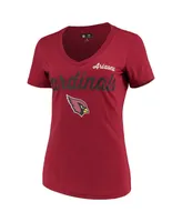 Women's G-iii 4Her by Carl Banks Cardinal Arizona Cardinals Post Season V-Neck T-shirt