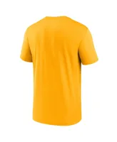 Men's Nike Gold Green Bay Packers Horizontal Lockup Legend T-shirt
