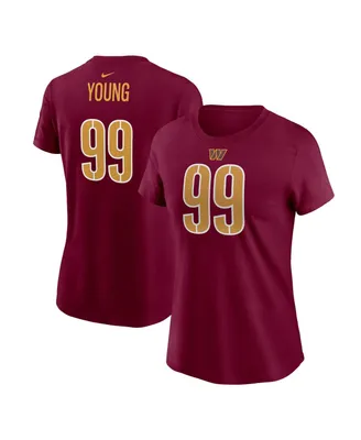 Women's Nike Chase Young Burgundy Washington Commanders Player Name and Number T-shirt