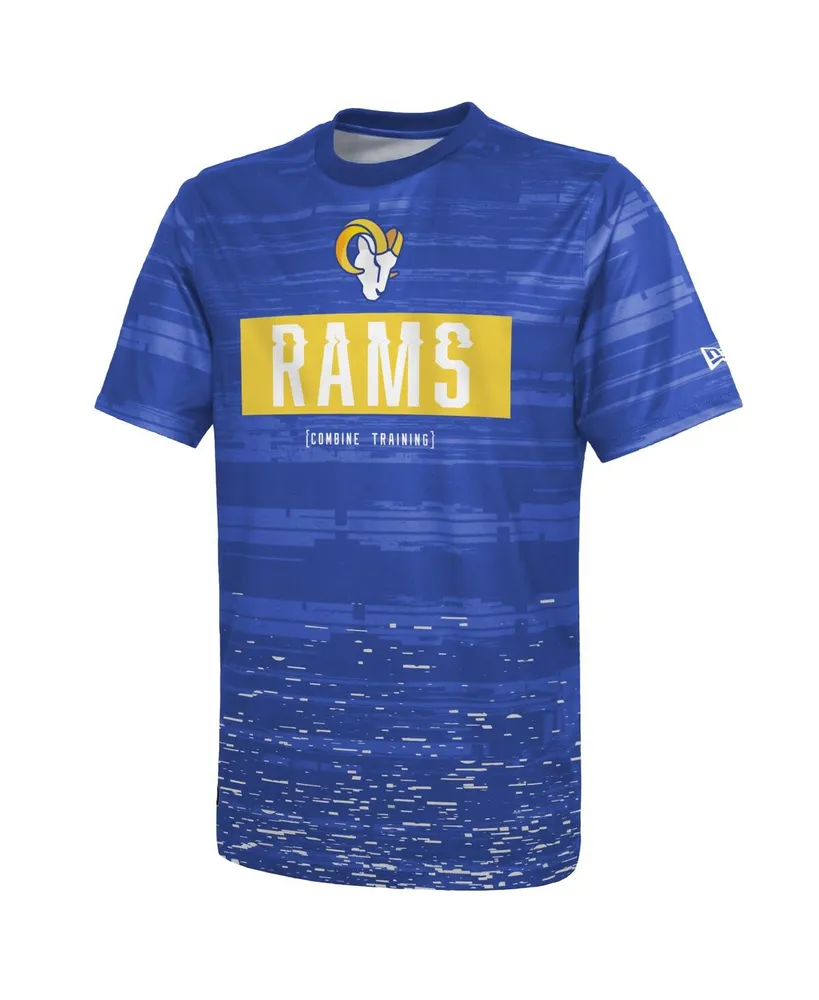 Men's New Era Royal Los Angeles Rams Combine Authentic Sweep T-shirt
