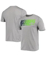 Men's New Era Heathered Gray Seattle Seahawks Combine Authentic Game On T-shirt