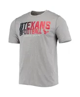 Men's New Era Heathered Gray Houston Texans Combine Authentic Game On T-shirt