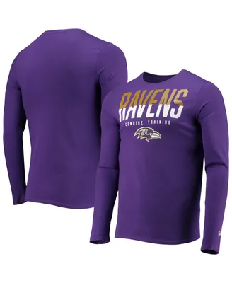 Men's New Era Purple Baltimore Ravens Combine Authentic Split Line Long Sleeve T-shirt